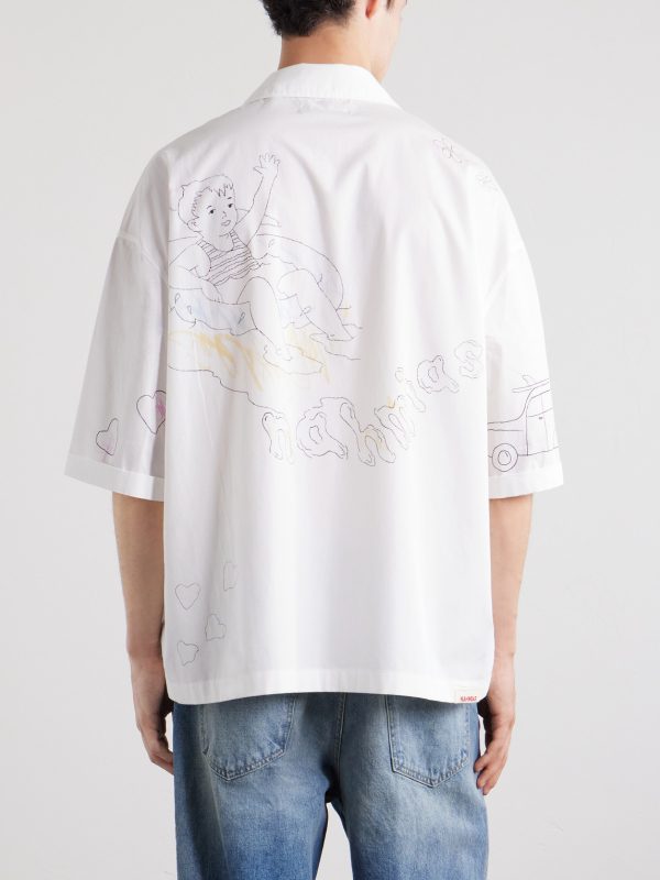 Scribble Cotton-Blend Poplin Shirt - BK Scribble Cotton-Blend Poplin Shirt - BK