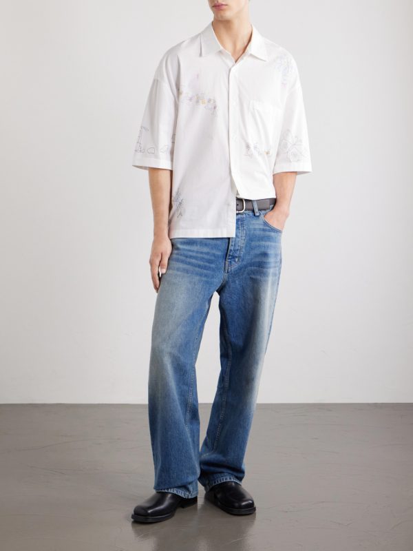 Scribble Cotton-Blend Poplin Shirt - OU Scribble Cotton-Blend Poplin Shirt - OU