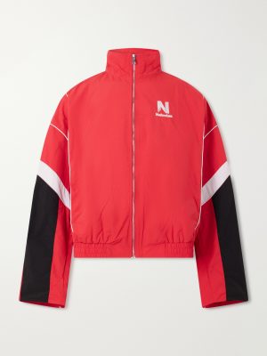 Logo-Embroidered Striped Nylon Jacket Logo-Embroidered Striped Nylon Jacket