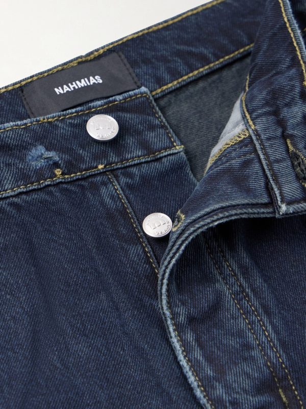 Destroyed Wide-Leg Striped Jeans - E1 Destroyed Wide-Leg Striped Jeans - E1