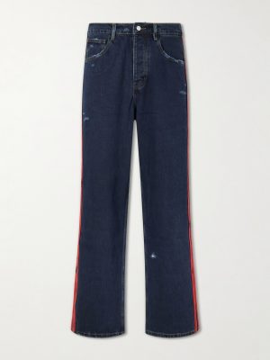 Destroyed Wide-Leg Striped Jeans Destroyed Wide-Leg Striped Jeans