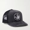 Youth Enrichment Embroidered Distressed Cotton and Mesh Trucker Cap Youth Enrichment Embroidered Distressed Cotton and Mesh Trucker Cap