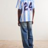 Scribble Logo-Print Striped Jersey T-Shirt - BK Scribble Logo-Print Striped Jersey T-Shirt - BK