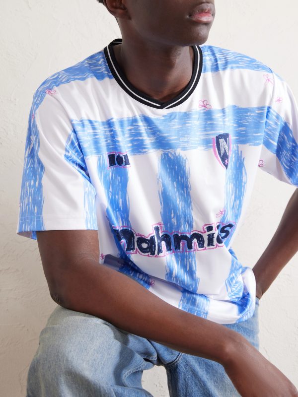 Scribble Logo-Print Striped Jersey T-Shirt - CU Scribble Logo-Print Striped Jersey T-Shirt - CU