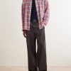 Checked Cotton-Blend Shirt - OU Checked Cotton-Blend Shirt - OU