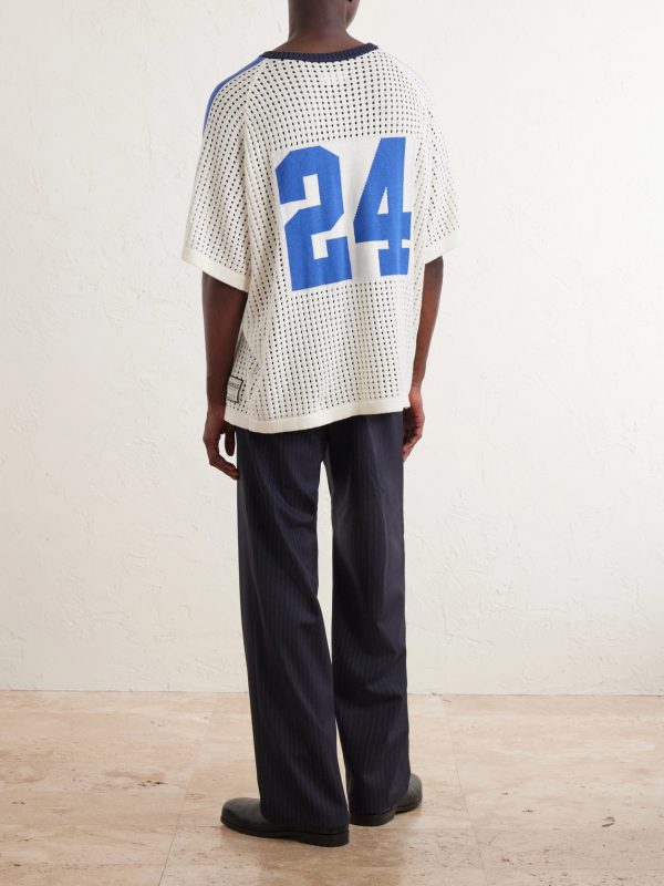 Logo-Jacquard Perforated Cotton T-Shirt - BK Logo-Jacquard Perforated Cotton T-Shirt - BK