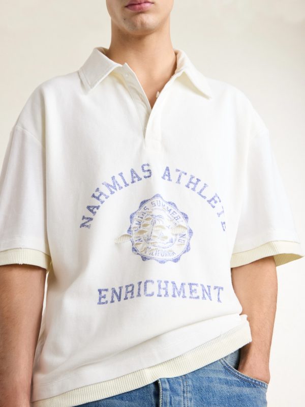 Destroyed Logo-Print Pointelle-Knit Cotton Polo Shirt - CU