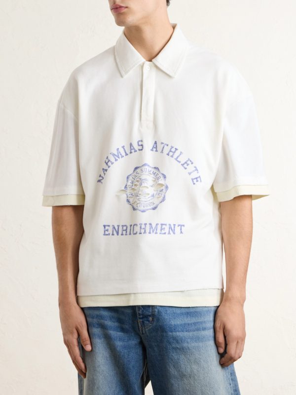 Destroyed Logo-Print Pointelle-Knit Cotton Polo Shirt - FR