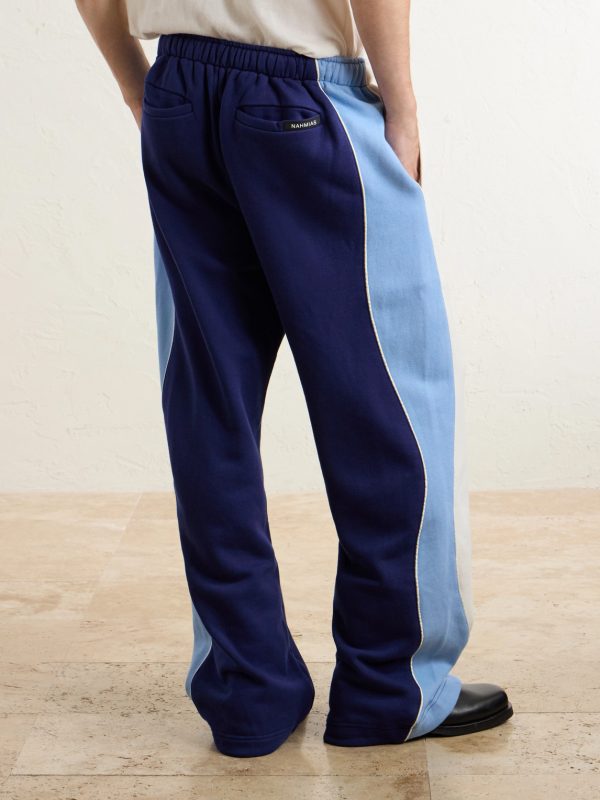 Ollie Wide-Leg Striped Cotton-Jersey Sweatpants - BK Ollie Wide-Leg Striped Cotton-Jersey Sweatpants - BK