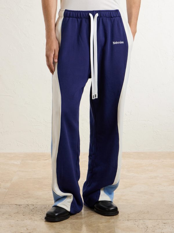Ollie Wide-Leg Striped Cotton-Jersey Sweatpants - FR Ollie Wide-Leg Striped Cotton-Jersey Sweatpants - FR