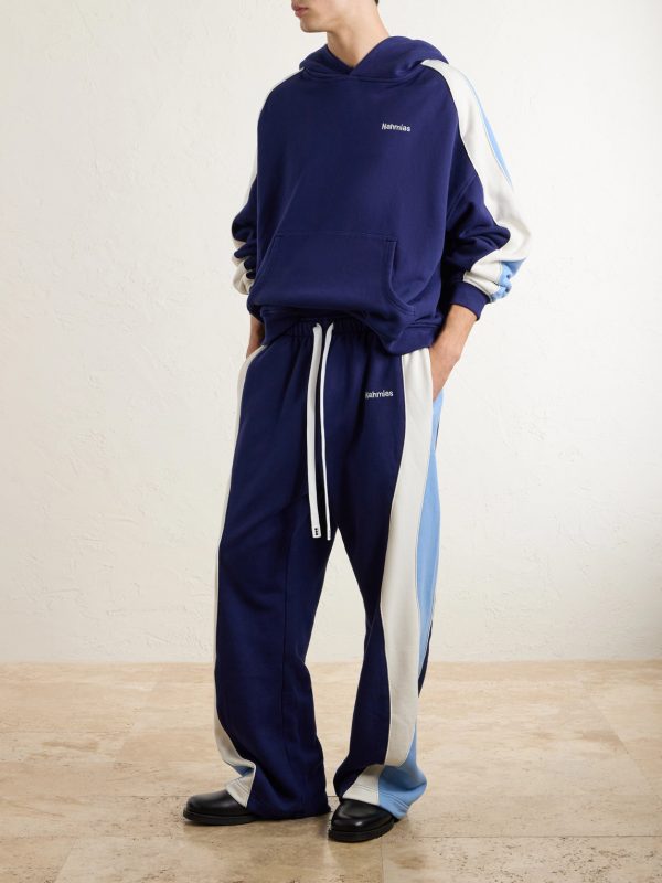 Ollie Wide-Leg Striped Cotton-Jersey Sweatpants - OU Ollie Wide-Leg Striped Cotton-Jersey Sweatpants - OU