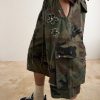Wide-Leg Printed Cotton Shorts - CU Wide-Leg Printed Cotton Shorts - CU