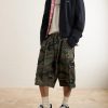 Wide-Leg Printed Cotton Shorts - OU Wide-Leg Printed Cotton Shorts - OU
