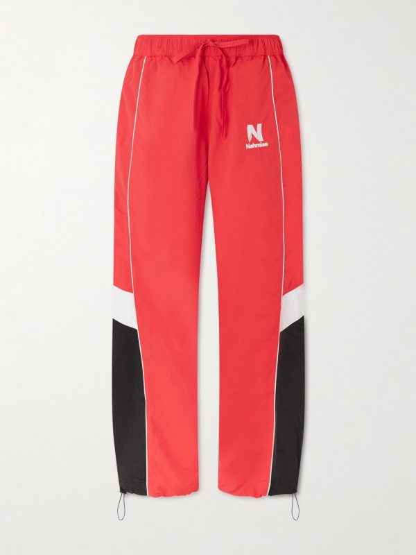 Straight-leg Logo-Embroidered Nylon Trousers Straight-leg Logo-Embroidered Nylon Trousers