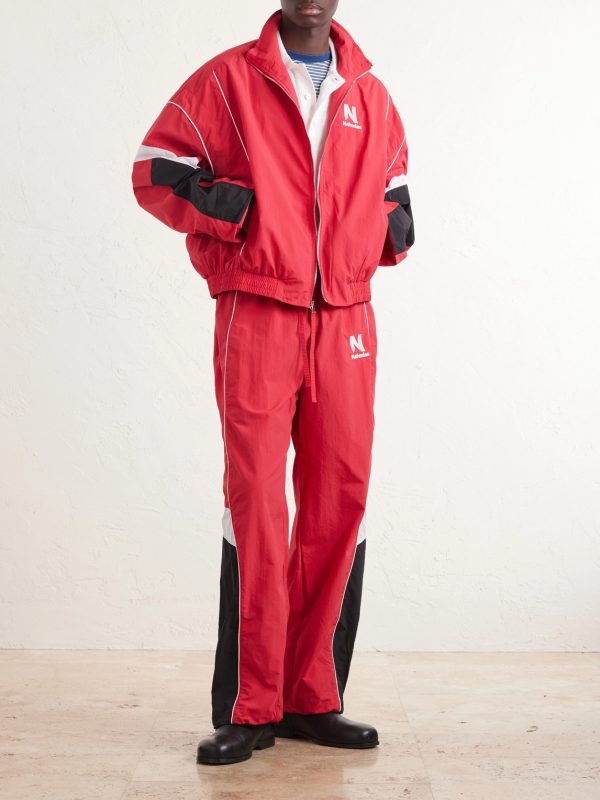 Straight-leg Logo-Embroidered Nylon Trousers - OU Straight-leg Logo-Embroidered Nylon Trousers - OU