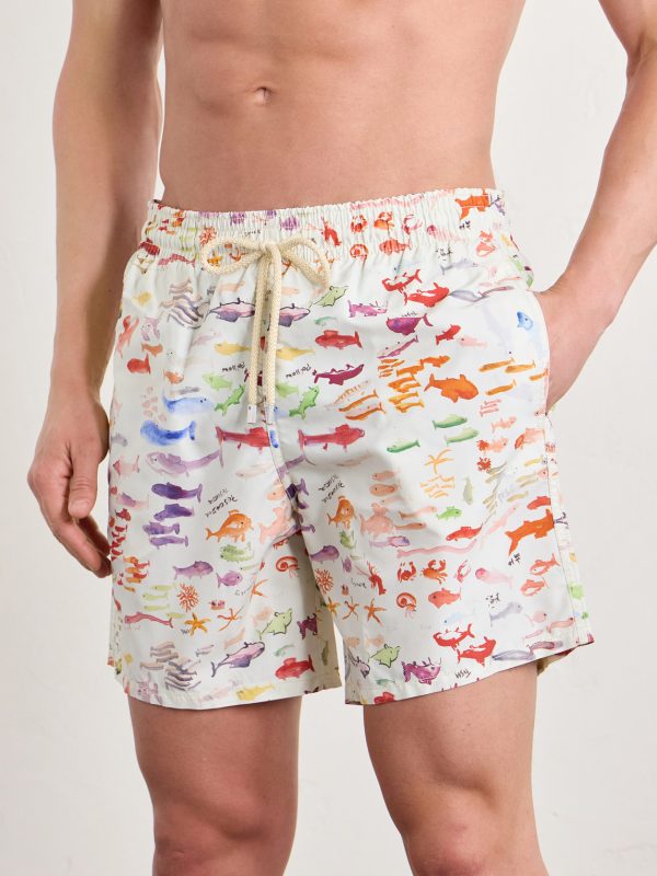 Moorea Straight-Leg Mid-Length Printed Recycled Swim Shorts - OU Moorea Straight-Leg Mid-Length Printed Recycled Swim Shorts - OU