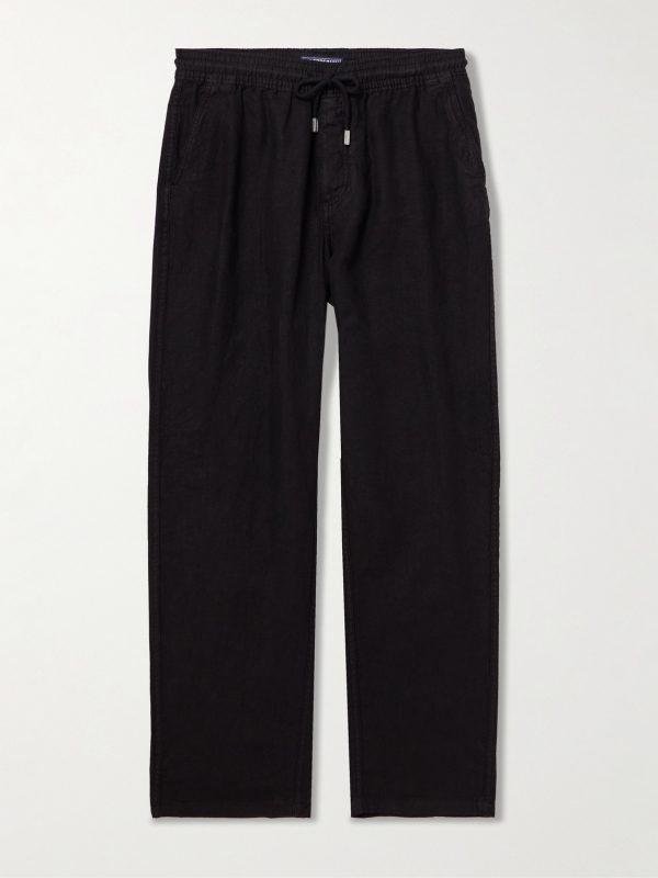 Pacha Straight-Leg Linen Drawstring Trousers