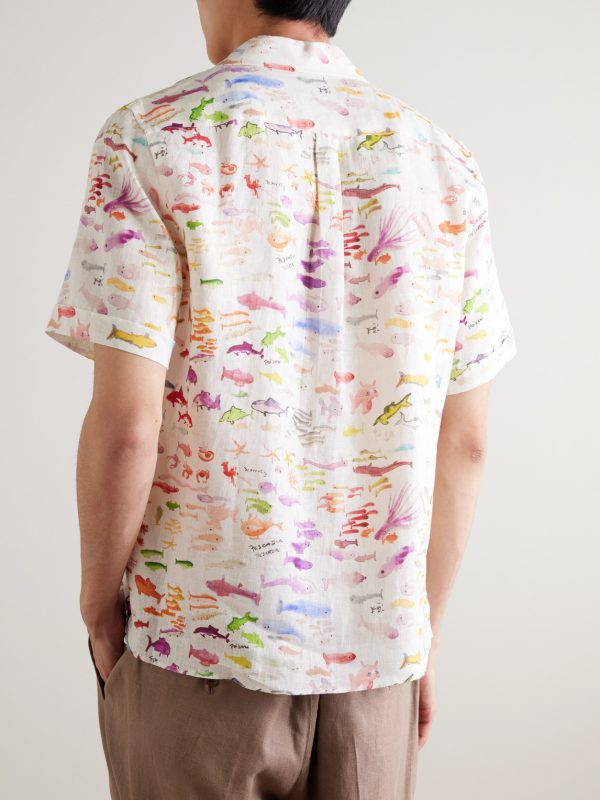 + Fabrice Hybert Charli Printed Linen Shirt - BK + Fabrice Hybert Charli Printed Linen Shirt - BK