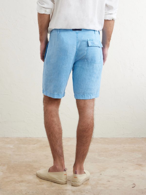 Straight-Leg Garment-Dyed Linen Shorts - BK Straight-Leg Garment-Dyed Linen Shorts - BK