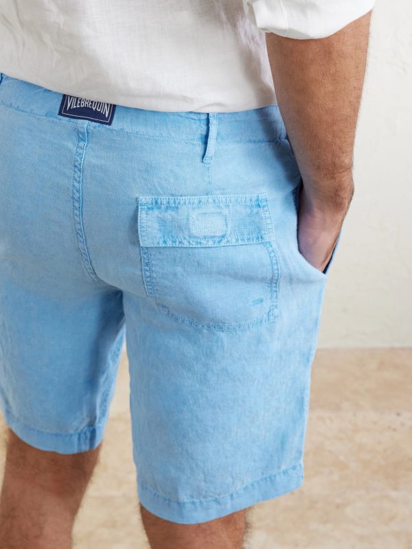 Straight-Leg Garment-Dyed Linen Shorts - CU Straight-Leg Garment-Dyed Linen Shorts - CU