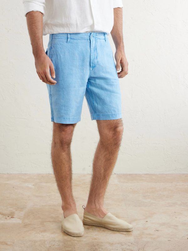 Straight-Leg Garment-Dyed Linen Shorts - FR Straight-Leg Garment-Dyed Linen Shorts - FR