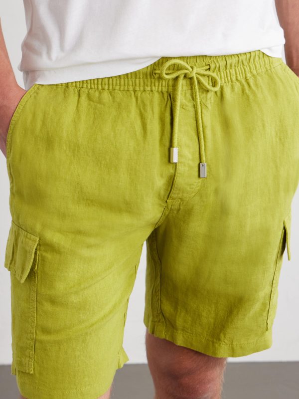 Straight-Leg Linen Drawstring Cargo Shorts - CU Straight-Leg Linen Drawstring Cargo Shorts - CU