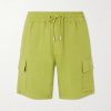 Straight-Leg Linen Drawstring Cargo Shorts Straight-Leg Linen Drawstring Cargo Shorts