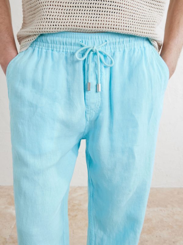 Pacha Straight-Leg Linen Drawstring Trousers - CU Pacha Straight-Leg Linen Drawstring Trousers - CU