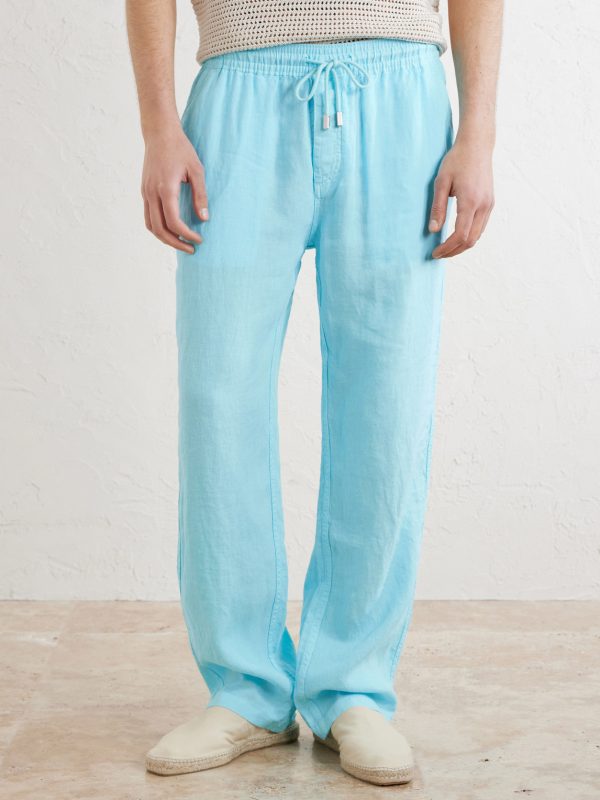 Pacha Straight-Leg Linen Drawstring Trousers - FR Pacha Straight-Leg Linen Drawstring Trousers - FR