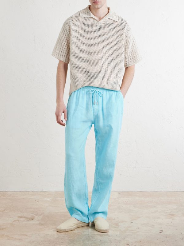 Pacha Straight-Leg Linen Drawstring Trousers - OU Pacha Straight-Leg Linen Drawstring Trousers - OU