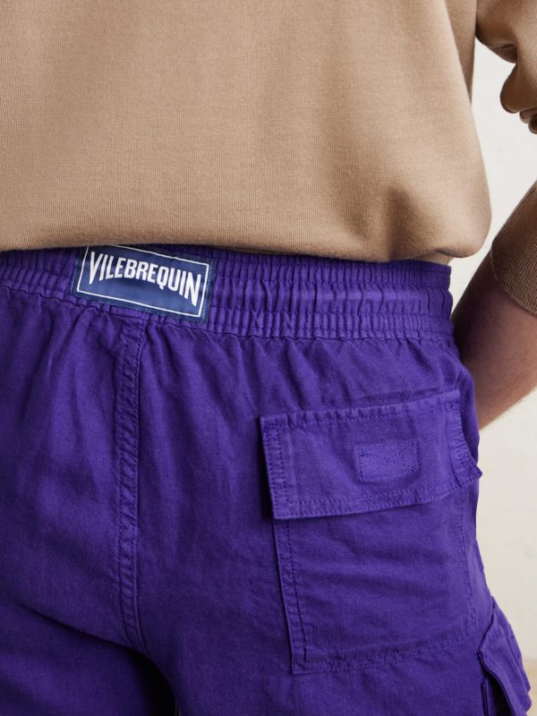 Straight-Leg Linen Drawstring Cargo Shorts - CU Straight-Leg Linen Drawstring Cargo Shorts - CU