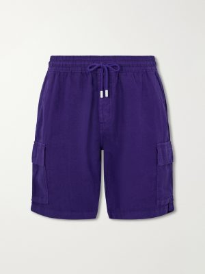 Straight-Leg Linen Drawstring Cargo Shorts