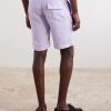 Straight-Leg Garment-Dyed Linen Shorts - BK Straight-Leg Garment-Dyed Linen Shorts - BK