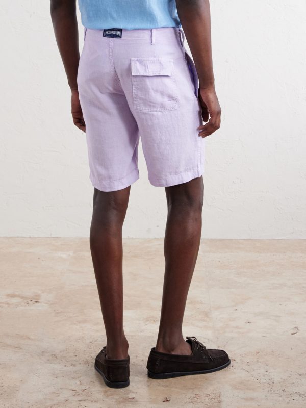 Straight-Leg Garment-Dyed Linen Shorts - BK Straight-Leg Garment-Dyed Linen Shorts - BK