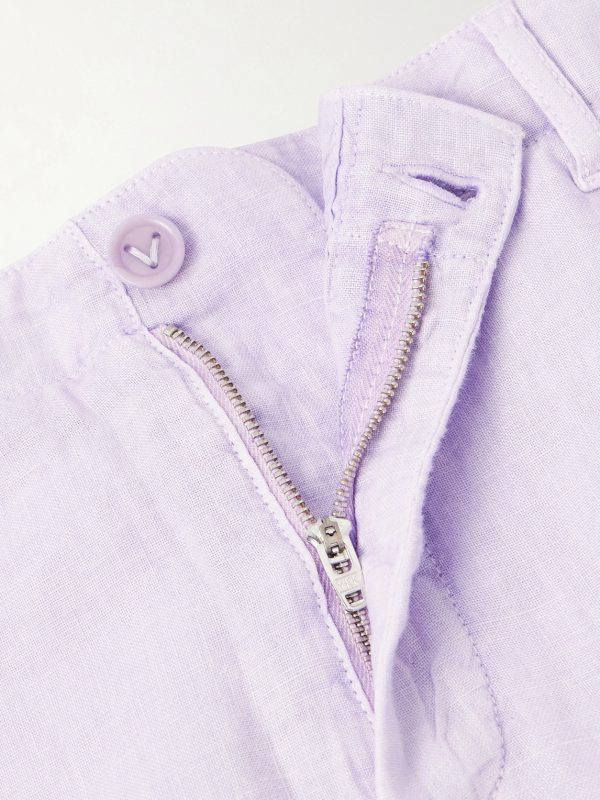 Straight-Leg Garment-Dyed Linen Shorts - E1 Straight-Leg Garment-Dyed Linen Shorts - E1