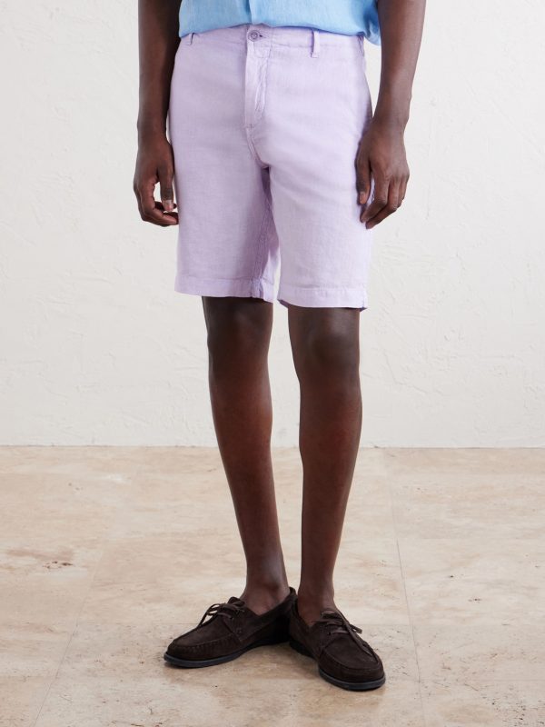 Straight-Leg Garment-Dyed Linen Shorts - FR Straight-Leg Garment-Dyed Linen Shorts - FR