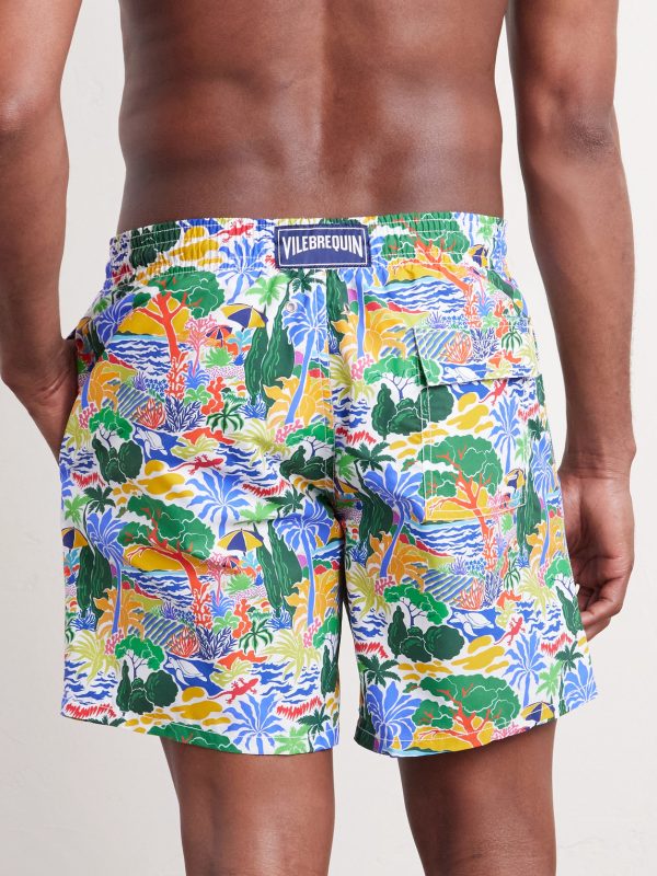 Moorea Straight-Leg Mid-Length Printed ECONYL® Swim Shorts - BK Moorea Straight-Leg Mid-Length Printed ECONYL® Swim Shorts - BK