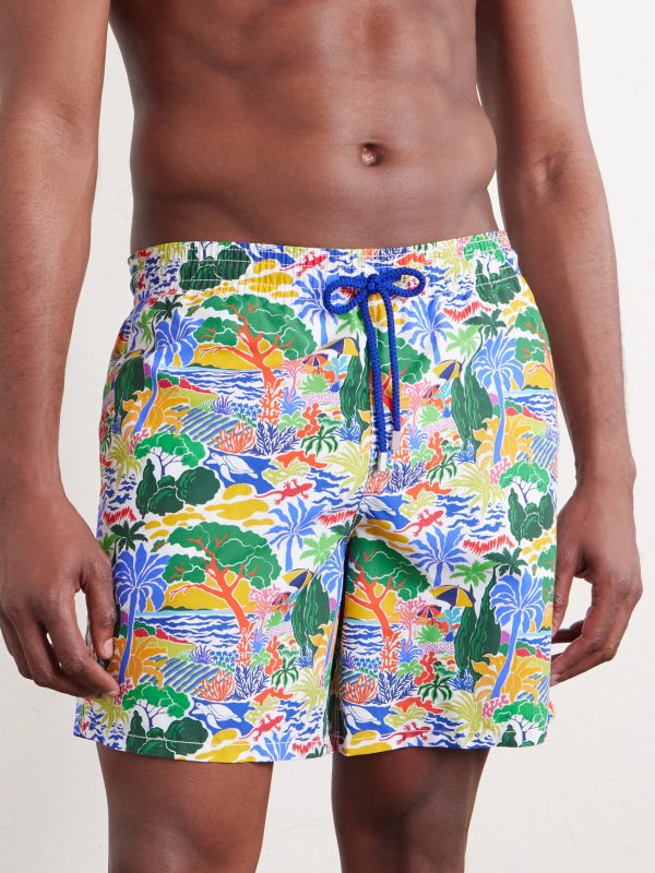 Moorea Straight-Leg Mid-Length Printed ECONYL® Swim Shorts - FR Moorea Straight-Leg Mid-Length Printed ECONYL® Swim Shorts - FR