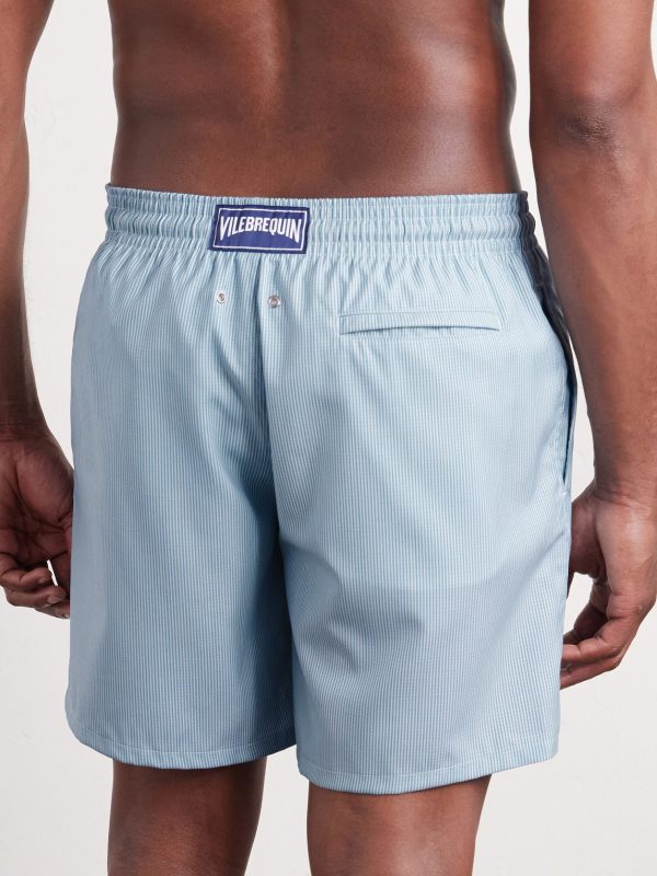 Moopea Straight-Leg Mid-Length Striped Wool-Blend Swim Shorts - BK