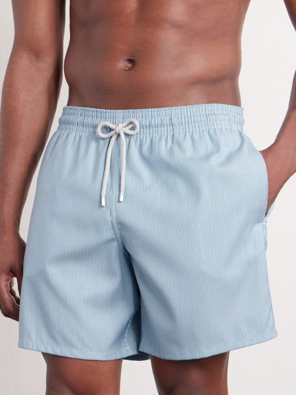 Moopea Straight-Leg Mid-Length Striped Wool-Blend Swim Shorts - FR