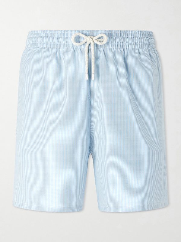 Moopea Straight-Leg Mid-Length Striped Wool-Blend Swim Shorts