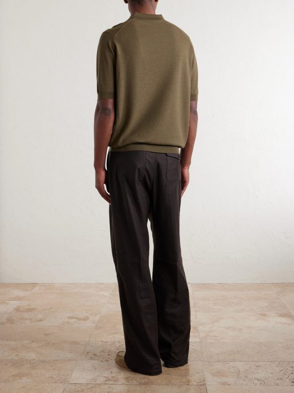 14.Singular Slim-Fit Merino Wool-Piqué Polo Shirt - BK