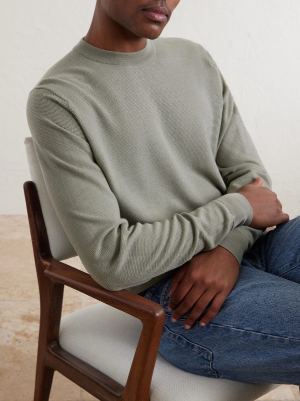 Honeycomb-Knit Merino Wool Sweater - CU