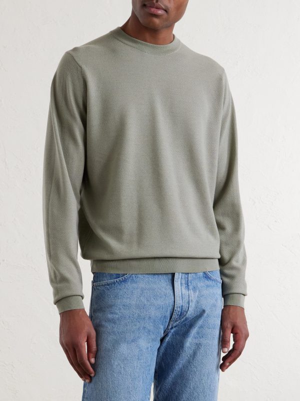 Honeycomb-Knit Merino Wool Sweater - FR