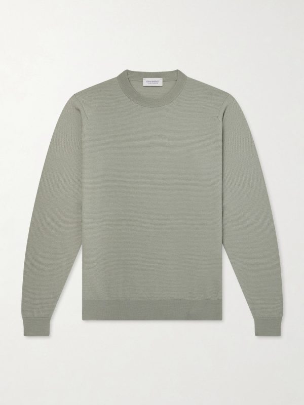 Honeycomb-Knit Merino Wool Sweater
