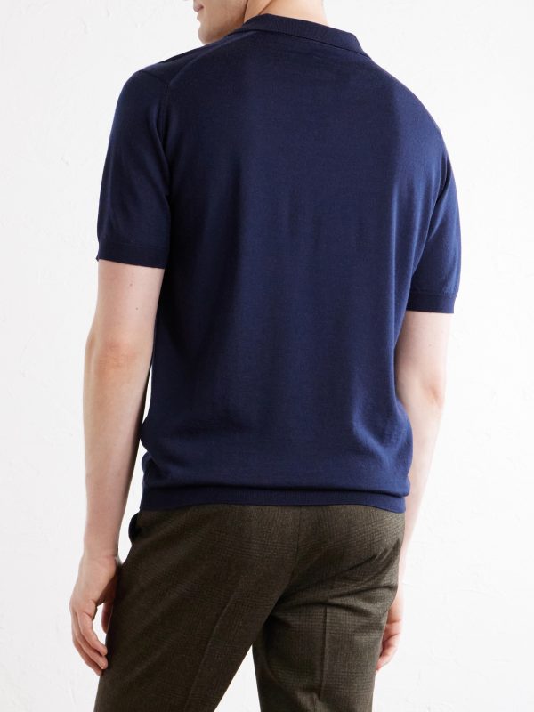 Macloud Knitted Merino Wool Polo Shirt - BK