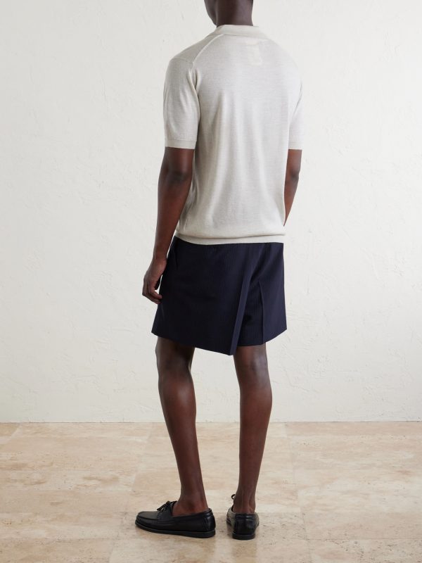 Macloud Knitted Merino Wool Polo Shirt - BK