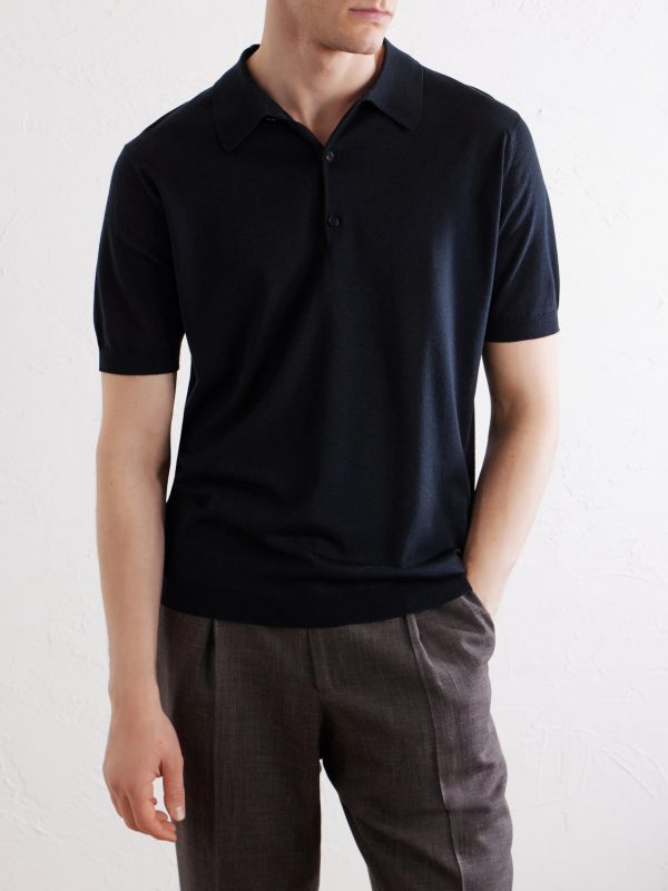 Macloud Knitted Merino Wool Polo Shirt - FR