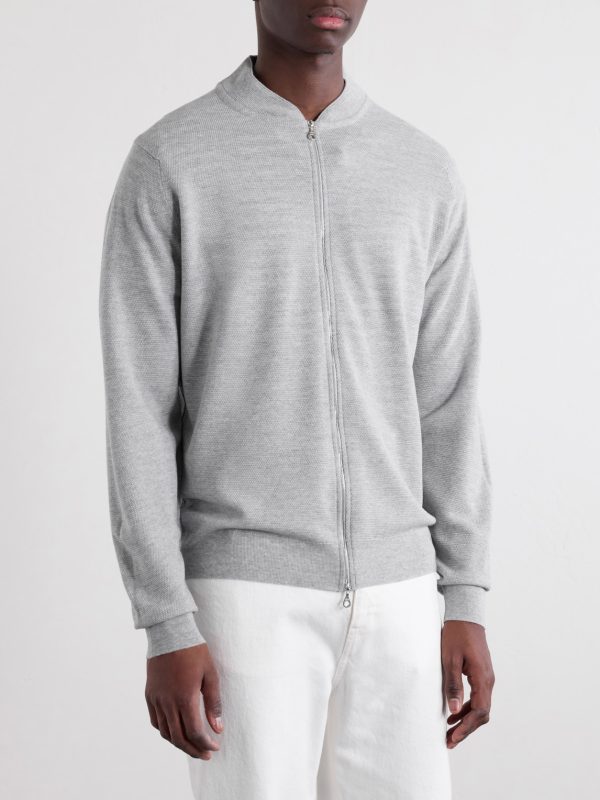 16.Singular Merino Wool Zip-Up Cardigan - FR