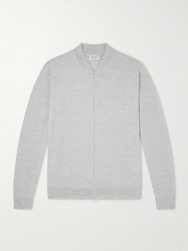 16.Singular Merino Wool Zip-Up Cardigan